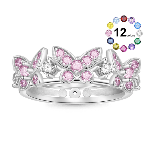 Gnoce Brilliant Butterfly Birthstone Ring_1