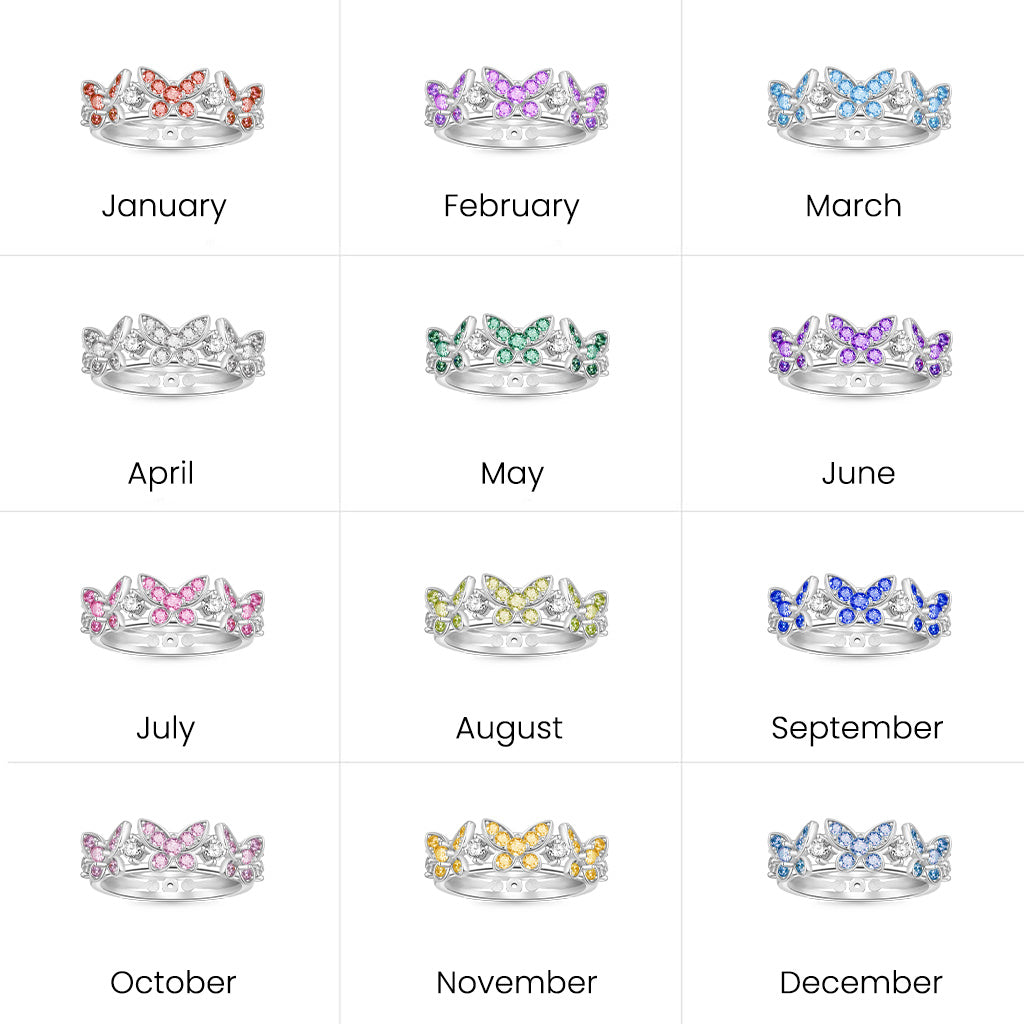 Gnoce Brilliant Butterfly Birthstone Ring_6