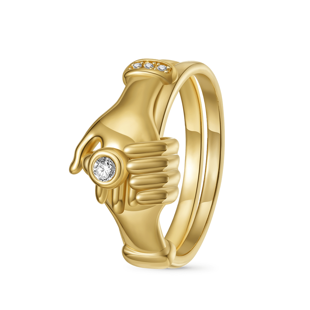 Gnoce Simple Zircon Hug Hand Stackable Ring Set_4