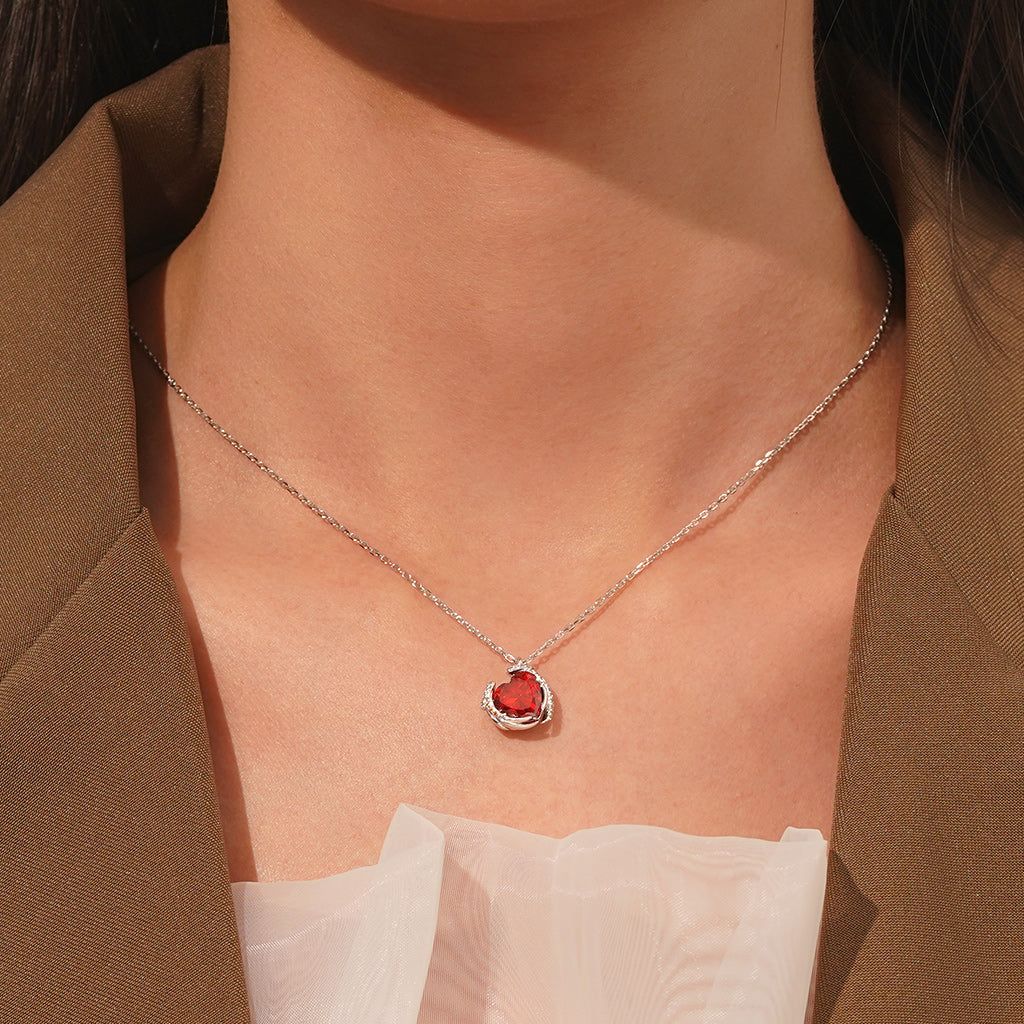 Gnoce Engravable Birthstone Love Heart Wings Necklace_6