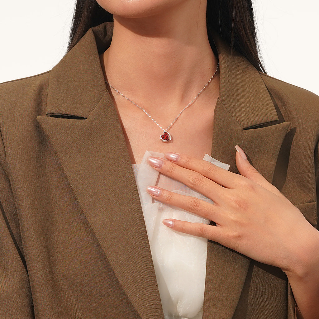 Gnoce Engravable Birthstone Love Heart Wings Necklace_5