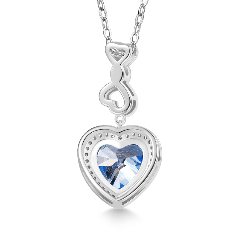 Gnoce Infinite Love Buckle Heart Birthstone Pendant Necklace_3