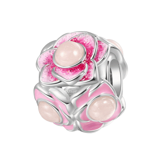 Gnoce Glow-in-the-Dark Pink Flower Ball Charm_1
