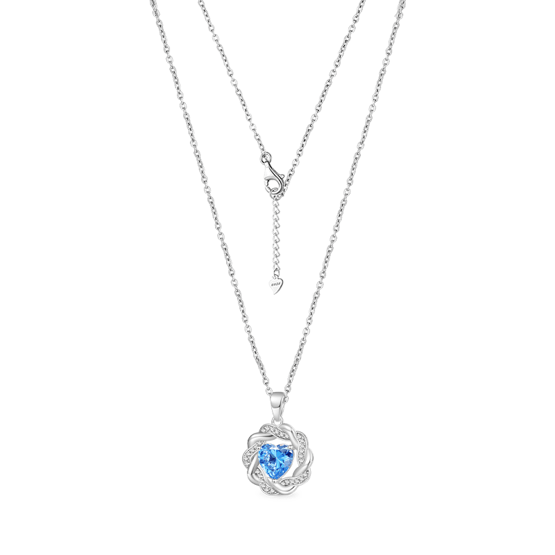 Gnoce Circle of Gratitude Diamond Heart Birthstone Necklace_2