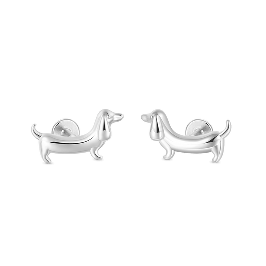 Gnoce Dachshund Dog Flat Back Nap Earrings_1