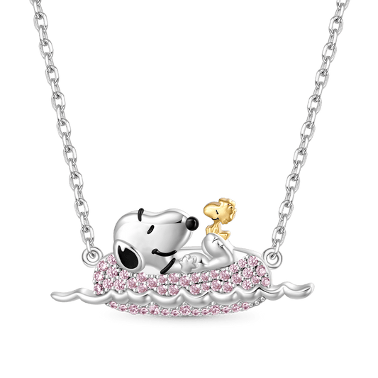 Gnoce Peanuts Snoopy with Woodstock Rafting Necklace_1