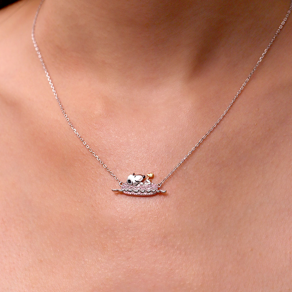 Gnoce Peanuts Snoopy with Woodstock Rafting Necklace_6