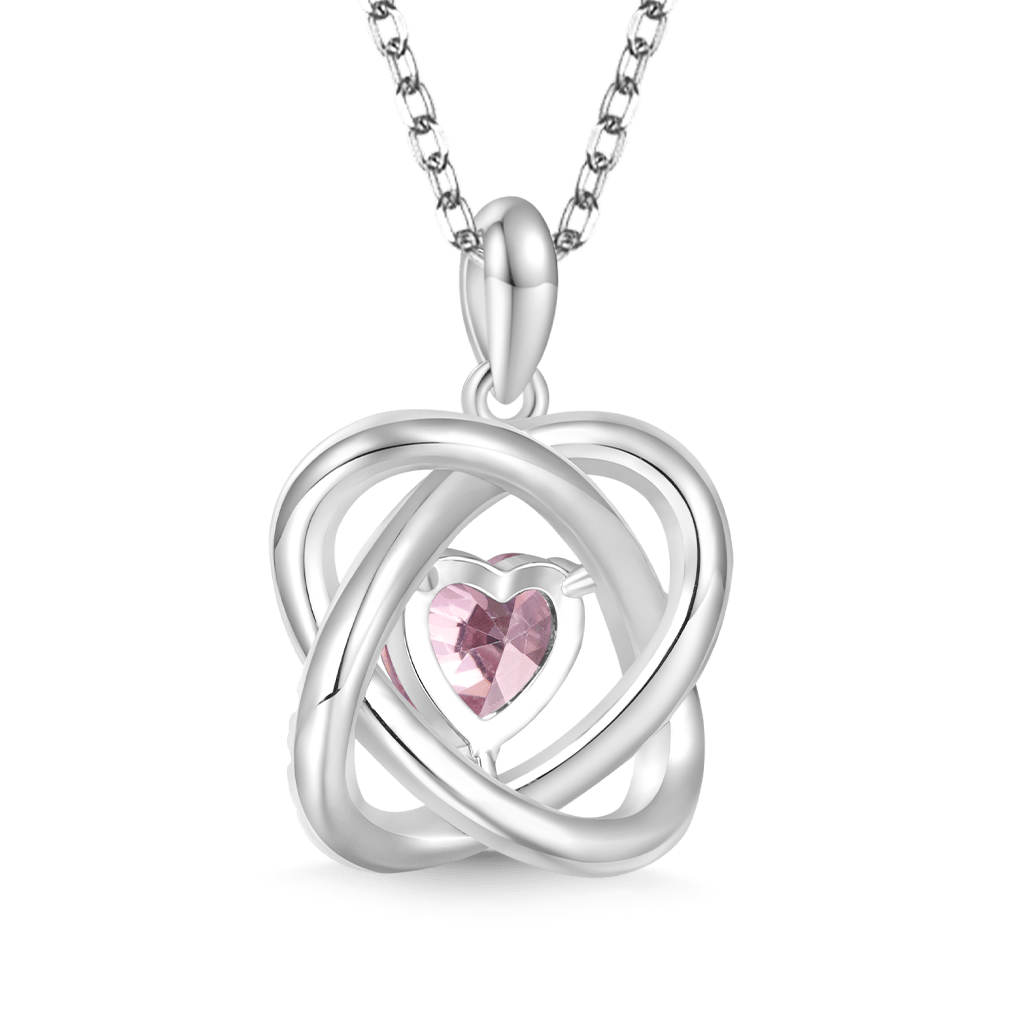 Gnoce Celtic Heart Birthstone Pendant Necklace_2