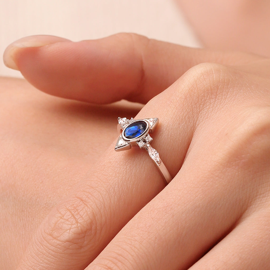 Gnoce Vintage Blue Spinel Ring_5