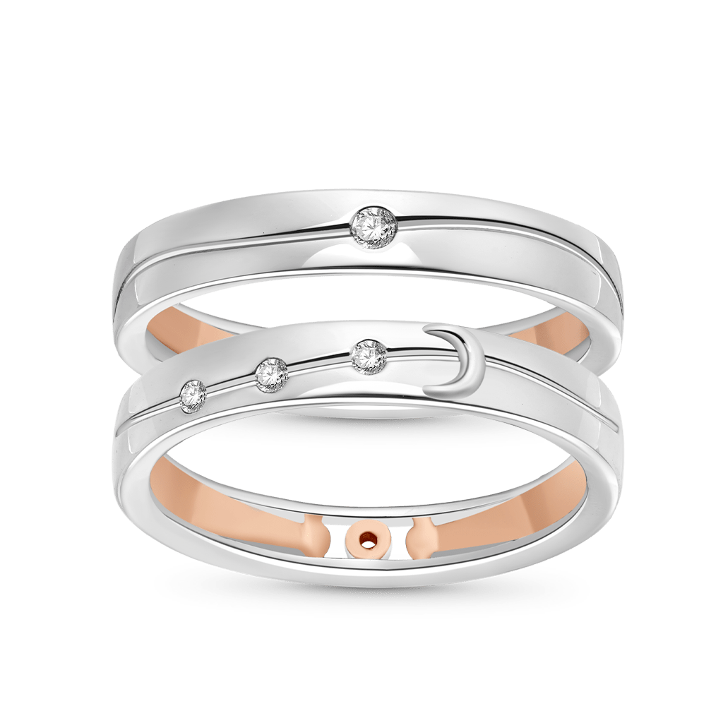Gnoce Rose Gold Starry Couple Rings_2