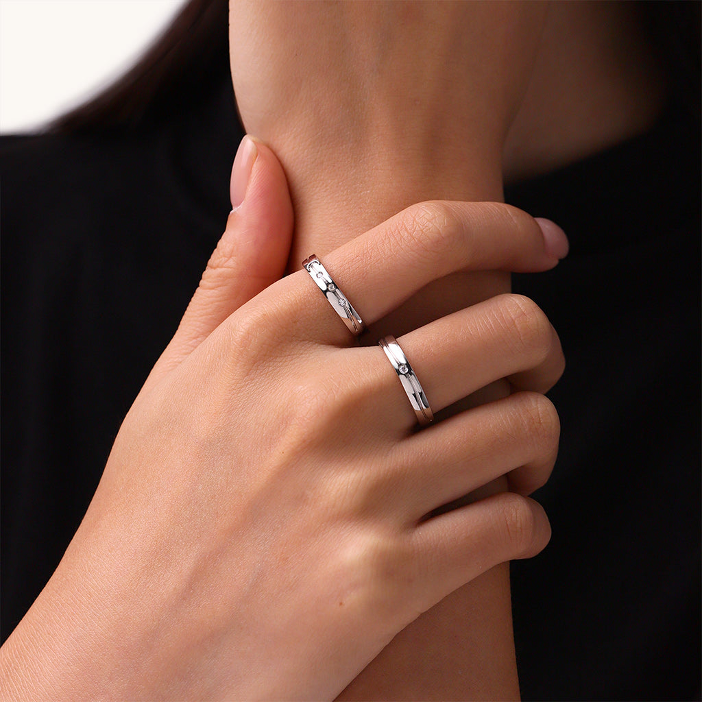 Gnoce Rose Gold Starry Couple Rings_4