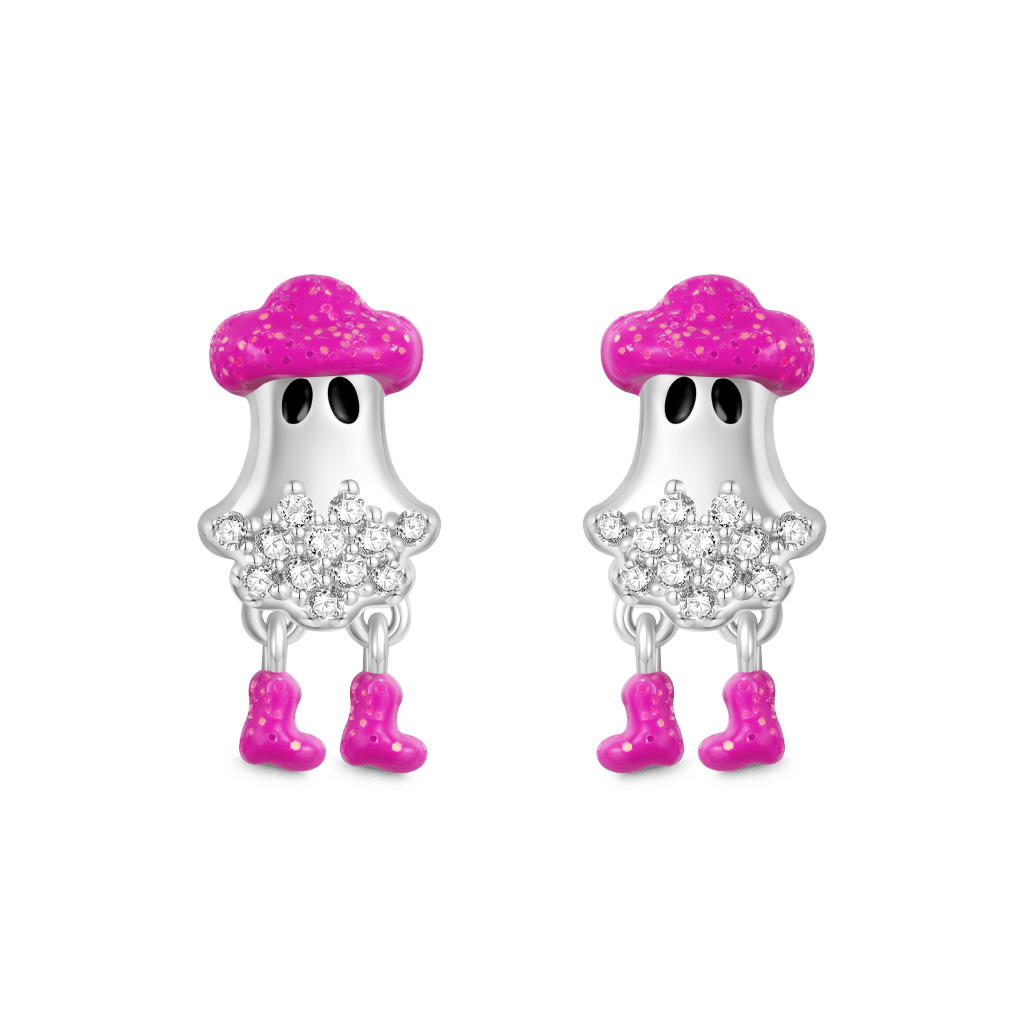 Gnoce Halloween Cute Cowboy Ghost Stud Earrings_2