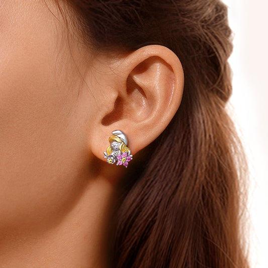 Gnoce Sweet and Cute Smurfette Stud Earrings_6