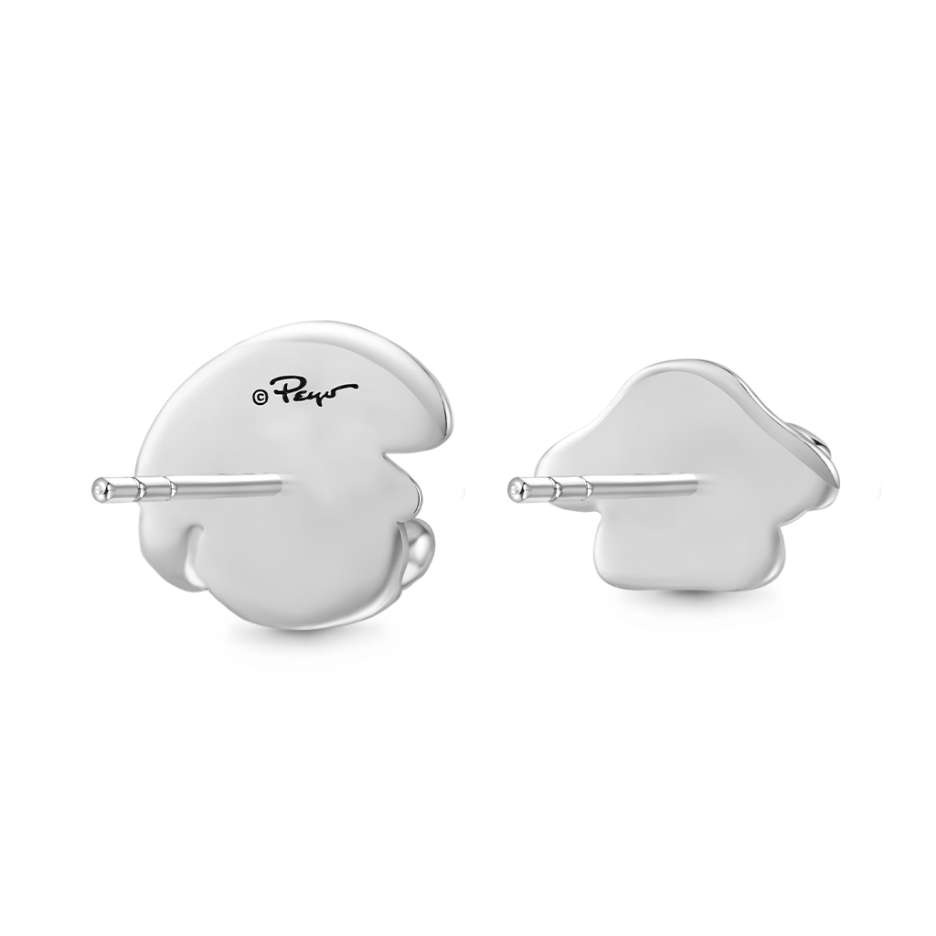 Gnoce Smurf Mushroom House Asymmetric Stud Earrings_2