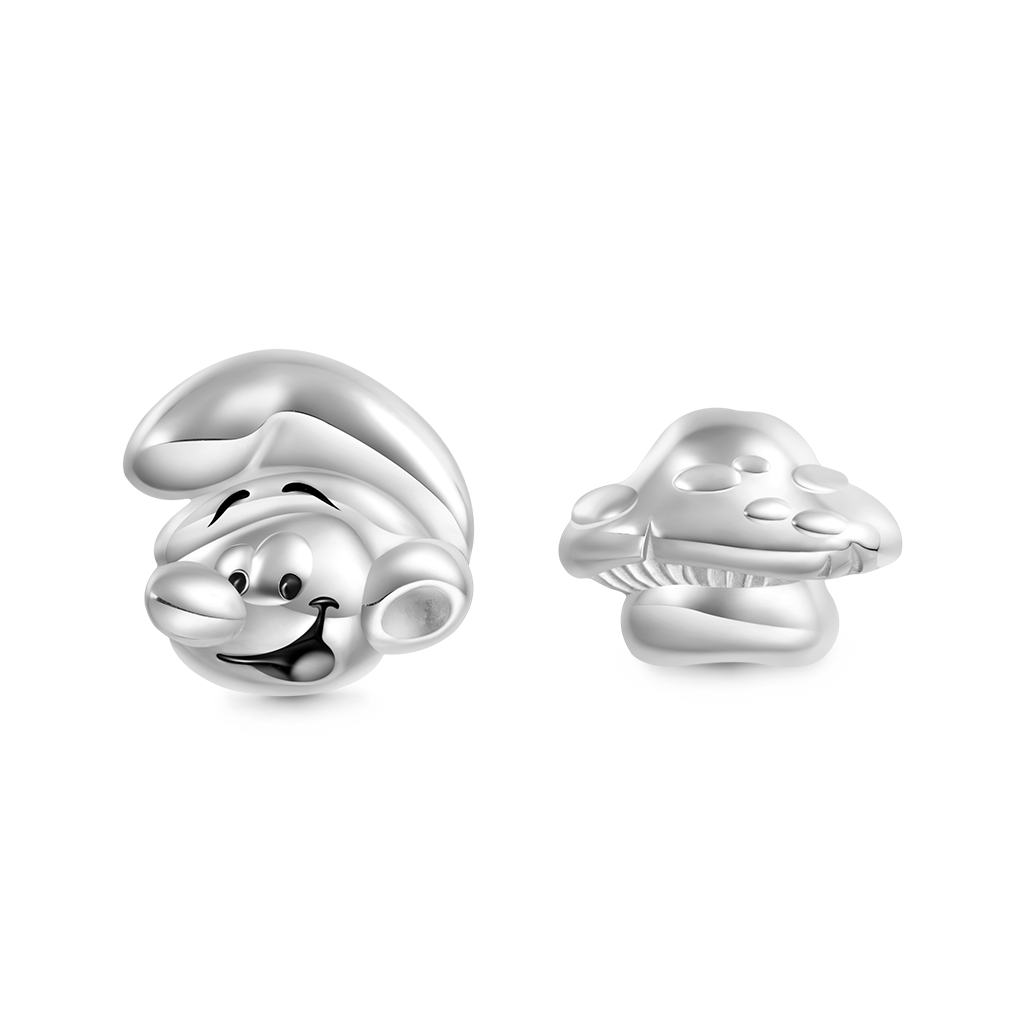 Gnoce Smurf Mushroom House Asymmetric Stud Earrings_1