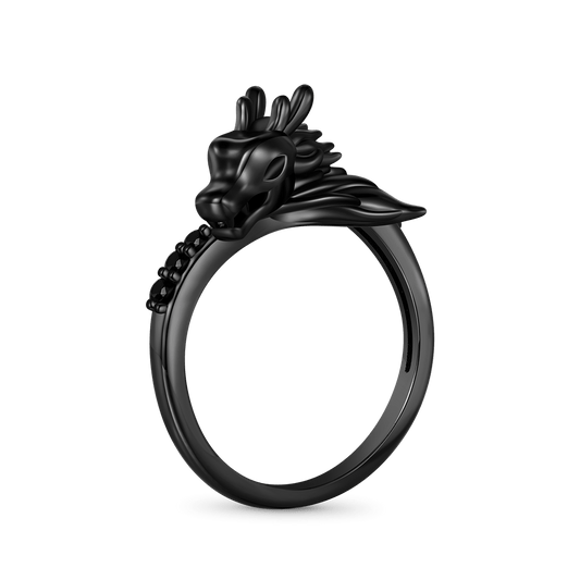 Gnoce Powerful and Mystical Black Dragon Black Zircon Ring_1