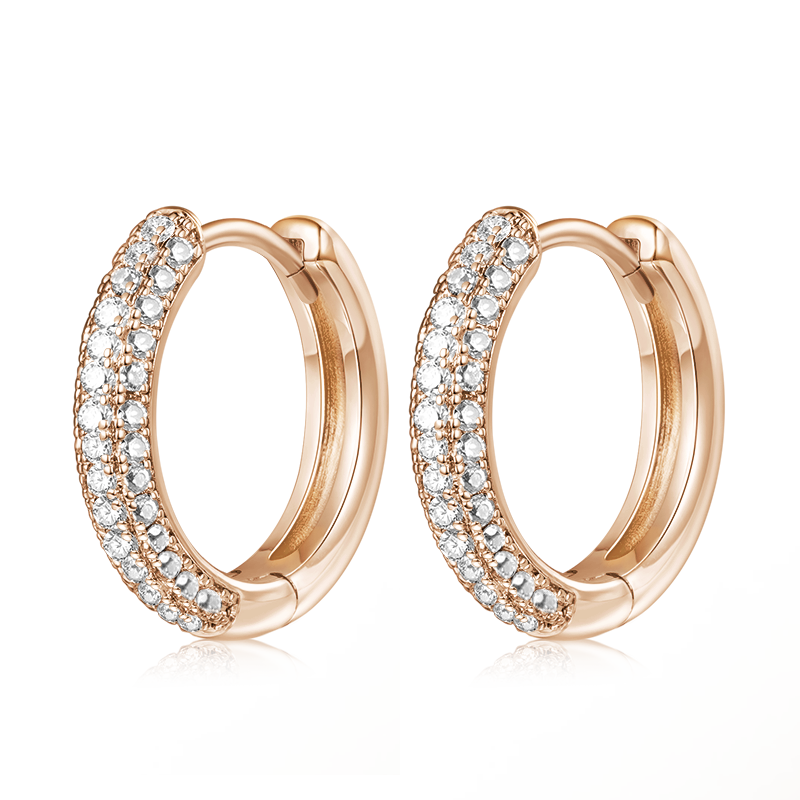 Gnoce Cubic Zirconia Sterling Silver Hoop Earrings_2
