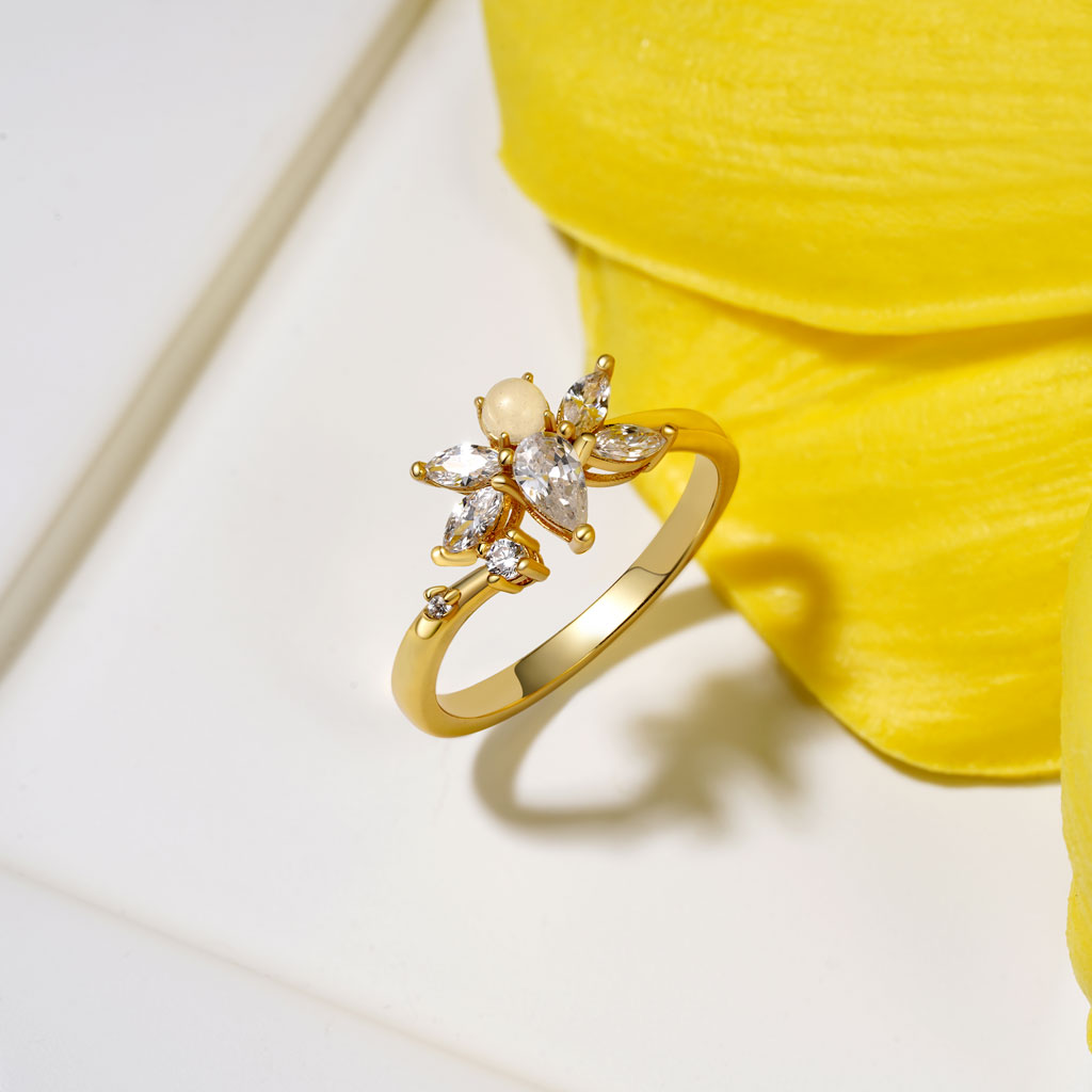 Gnoce 18K Gold Plated Glow-in-the-Dark Butterfly Open Ring_4