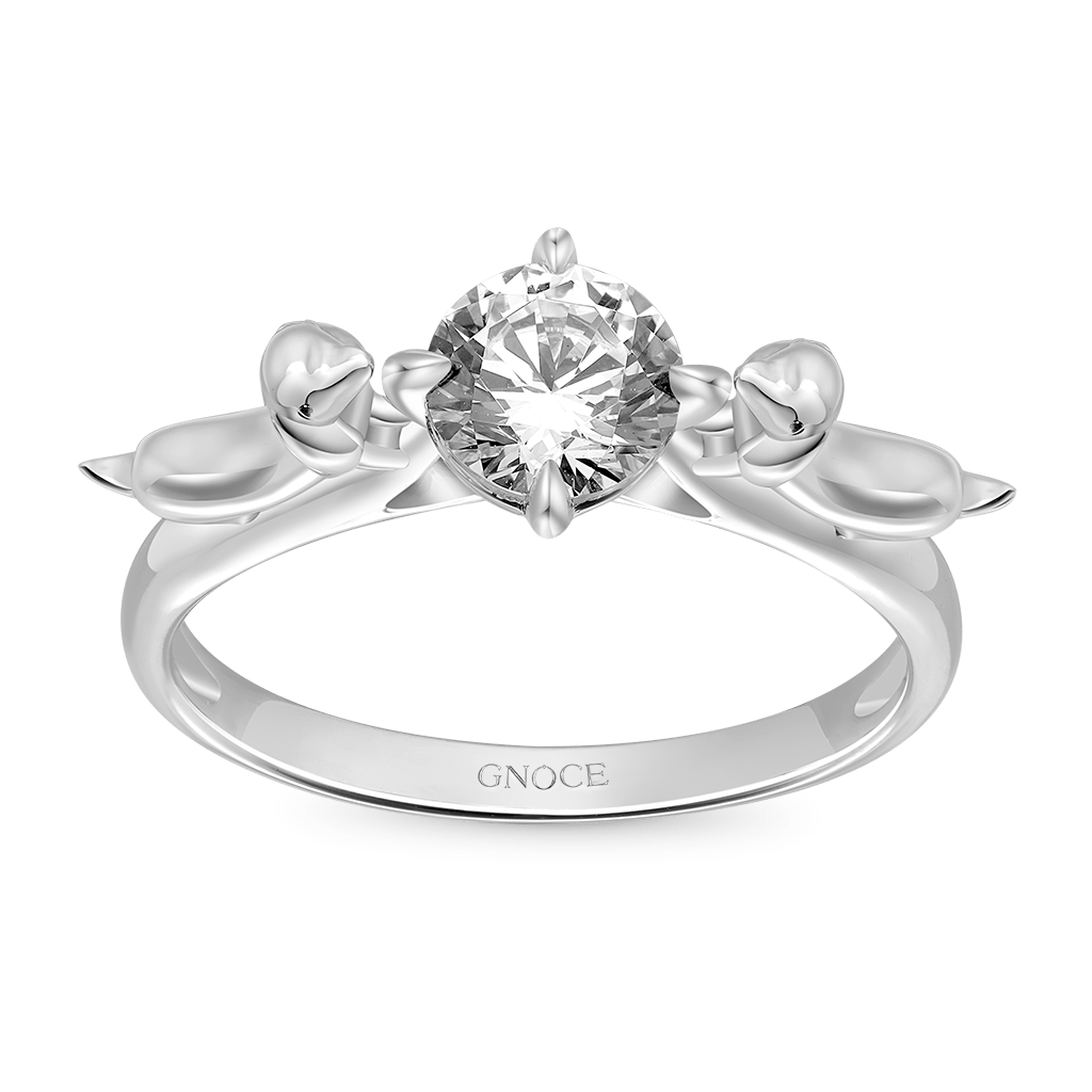 Gnoce Dachshund Embrace White Zircon Ring_3