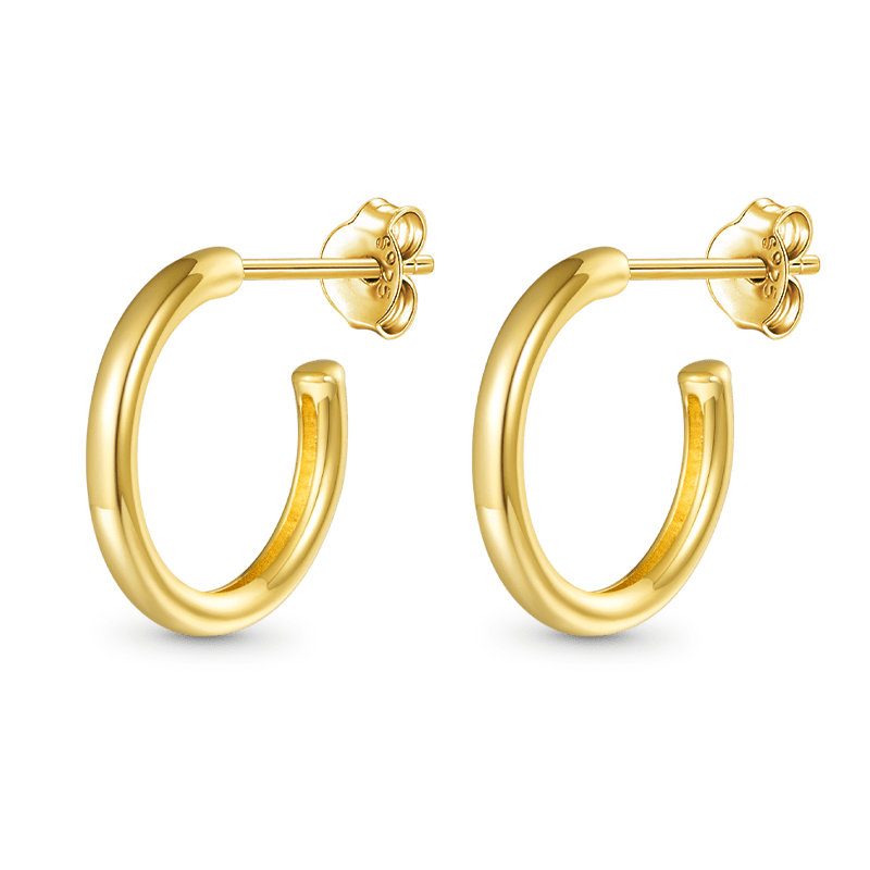 Gnoce Warm Brushed Round Tube Hoop Earrings_2