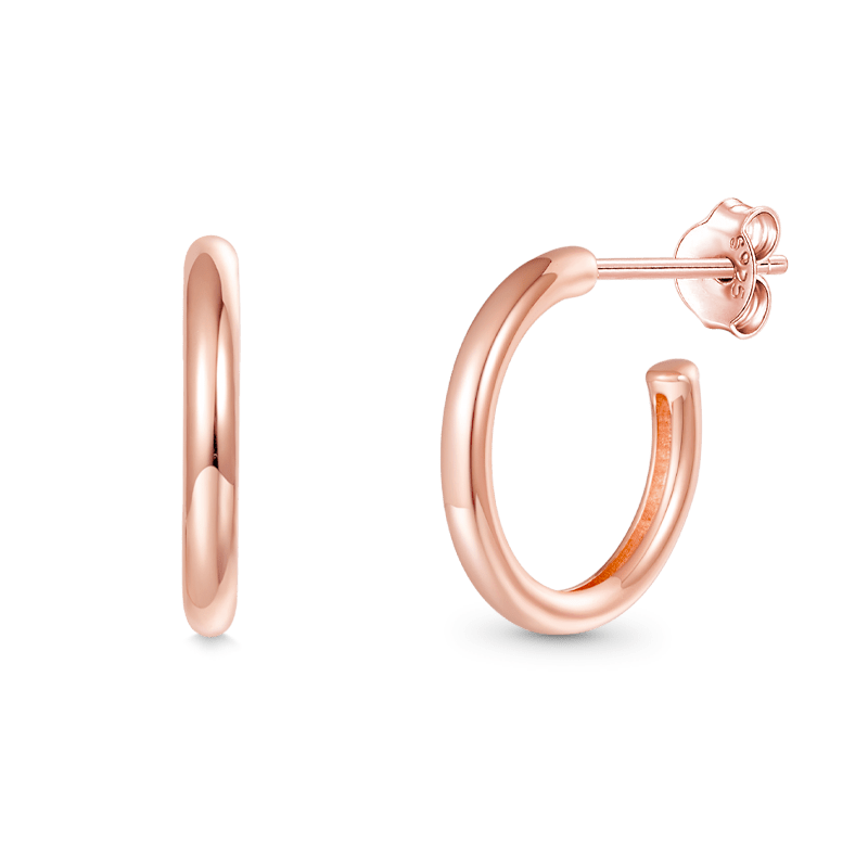 Gnoce Warm Brushed Round Tube Hoop Earrings_4