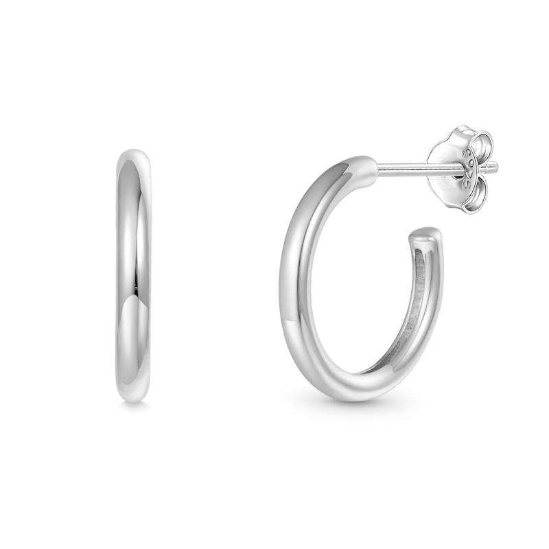 Gnoce Warm Brushed Round Tube Hoop Earrings_3