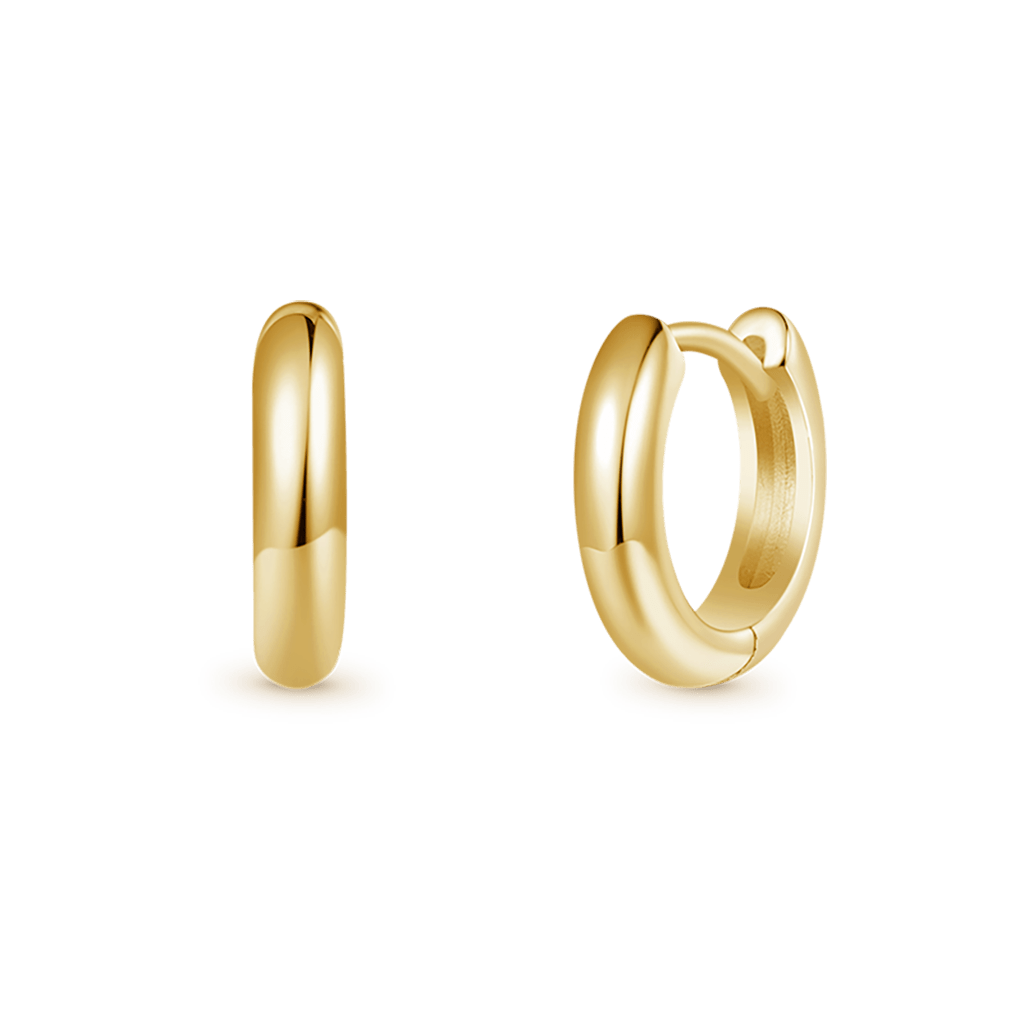 Gnoce High Polish Plain Color Hoop Huggie Earrings_4