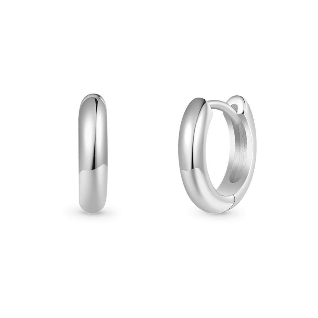 Gnoce High Polish Plain Color Hoop Huggie Earrings_1