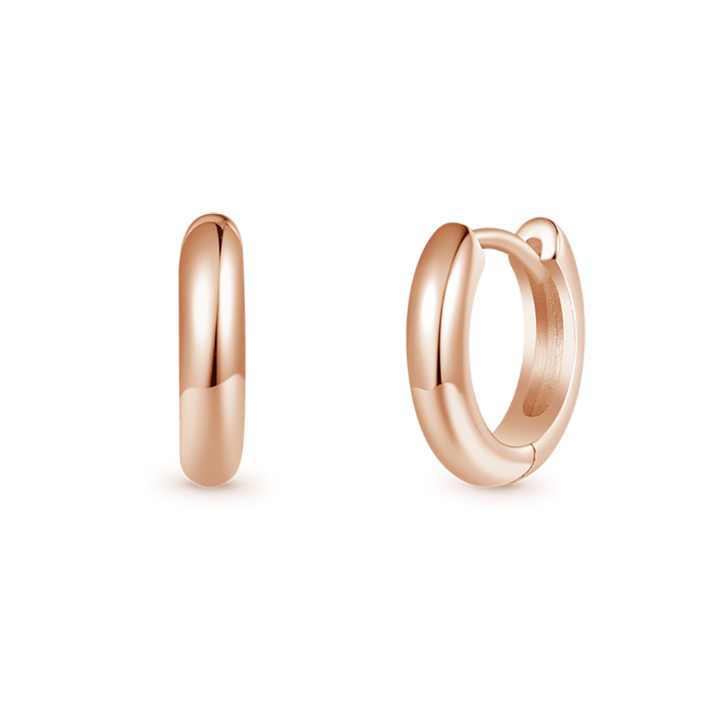 Gnoce High Polish Plain Color Hoop Huggie Earrings_3