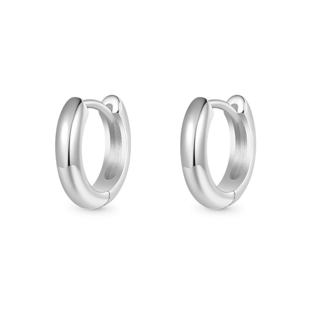 Gnoce High Polish Plain Color Hoop Huggie Earrings_2