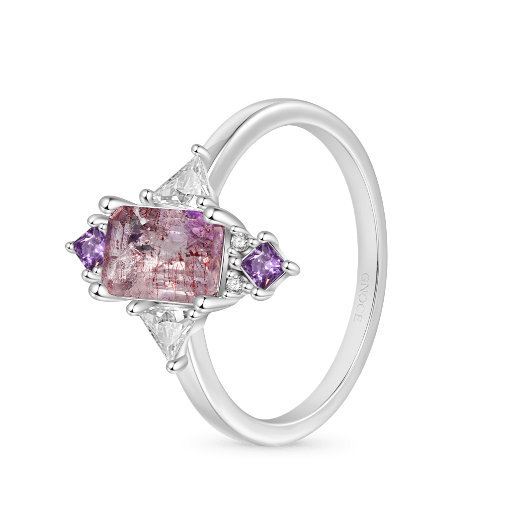Gnoce Sparkling Purple Square-cut Promise Ring_2
