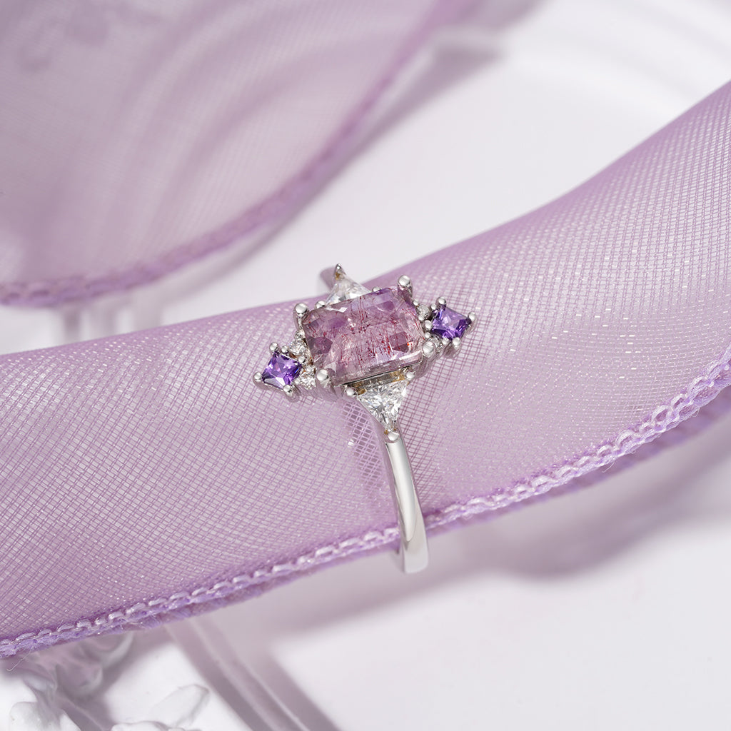 Gnoce Sparkling Purple Square-cut Promise Ring_3