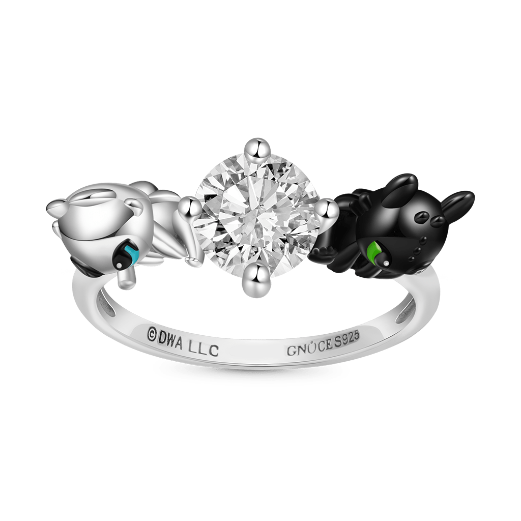 Gnoce How to Train Your Dragon - 'Dragon Love' Toothless & Light Fury Ring_2