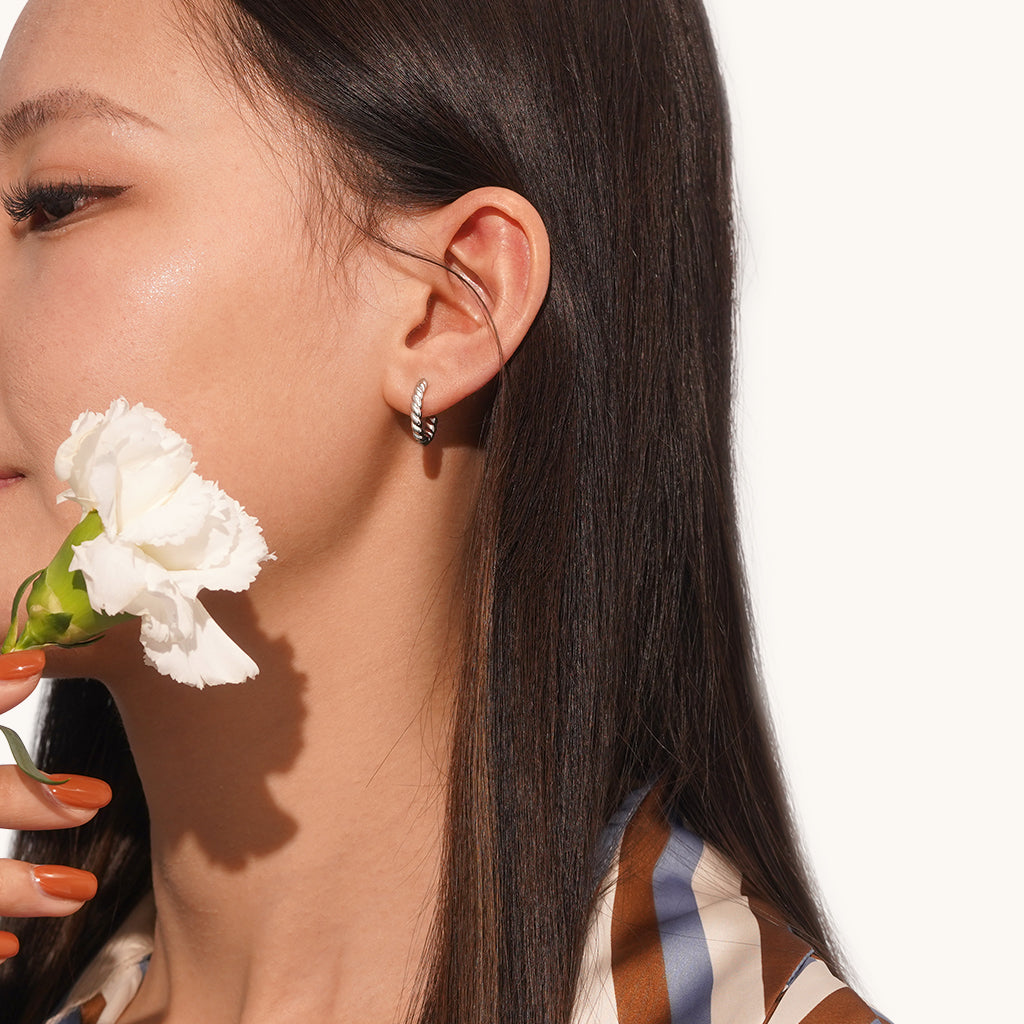 Gnoce Bubbles Twisted Rope Hoop Earrings_5