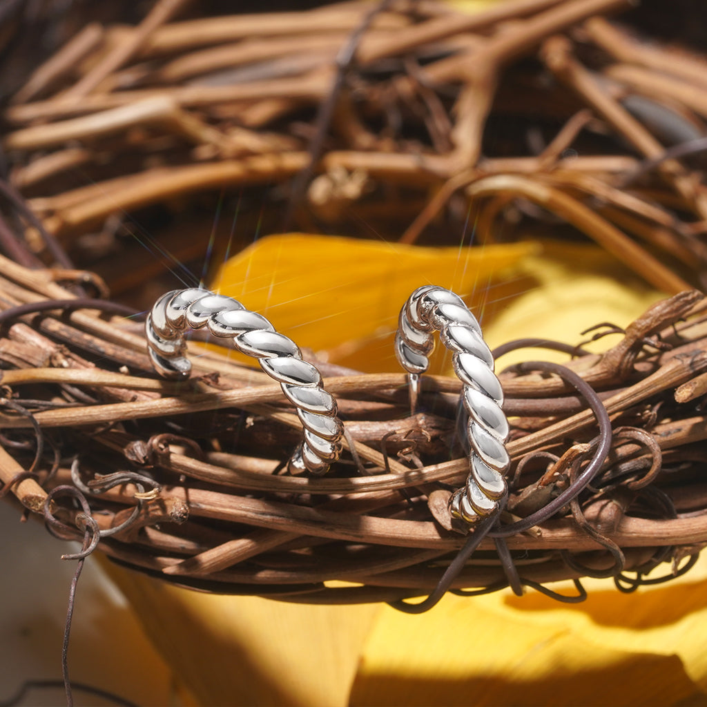 Gnoce Bubbles Twisted Rope Hoop Earrings_4