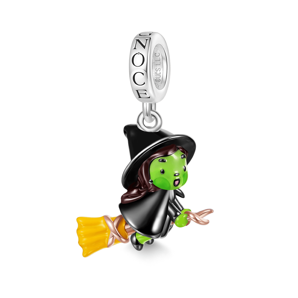 Gnoce Wicked Elphaba on Broom Flying Pendant Dangle Charm_1