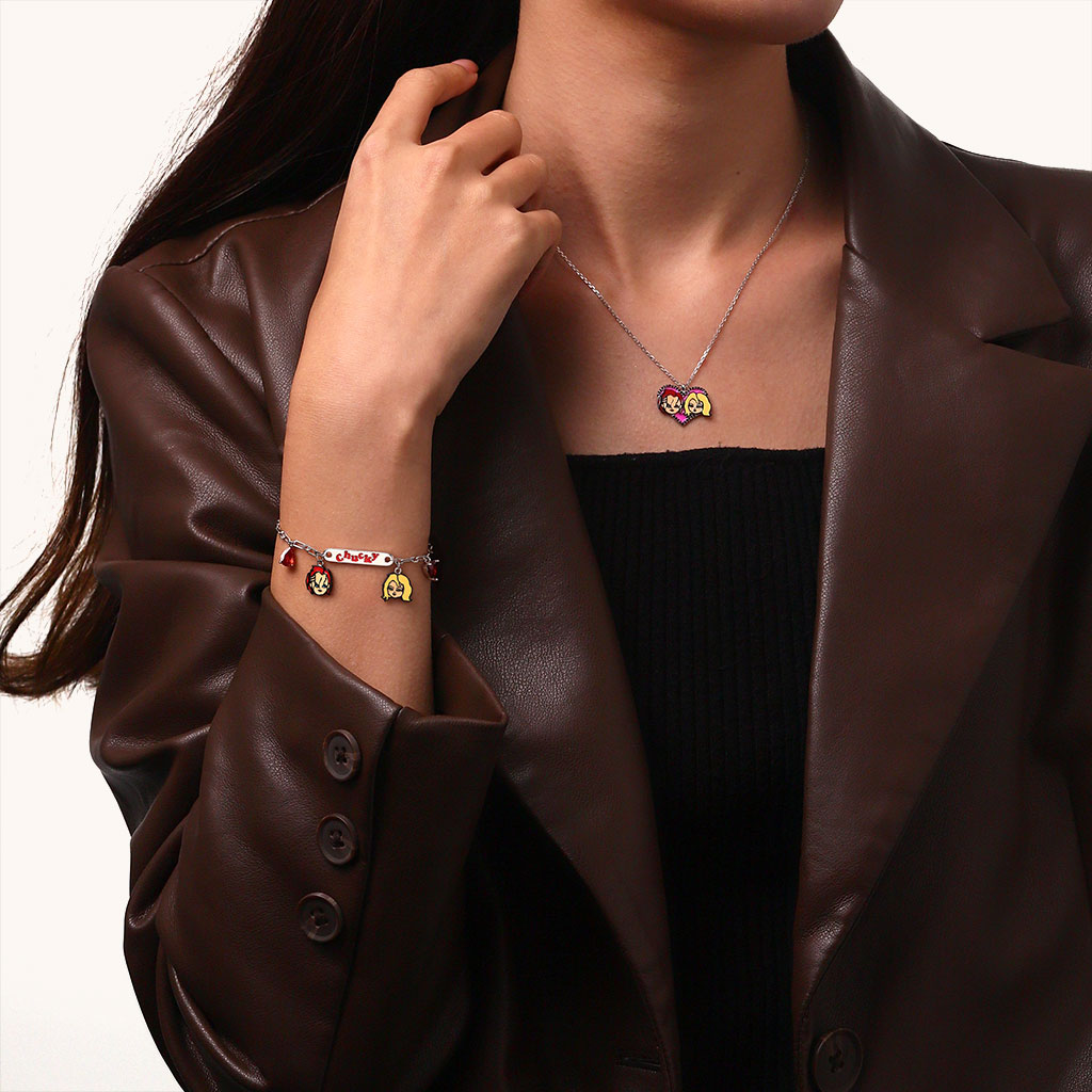 Gnoce Chucky and Tiffany Dark Love Chain Bracelet_4