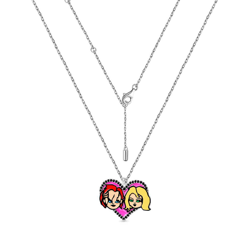 Gnoce Twisted Couple Chucky and Tiffany Heart Necklace_3