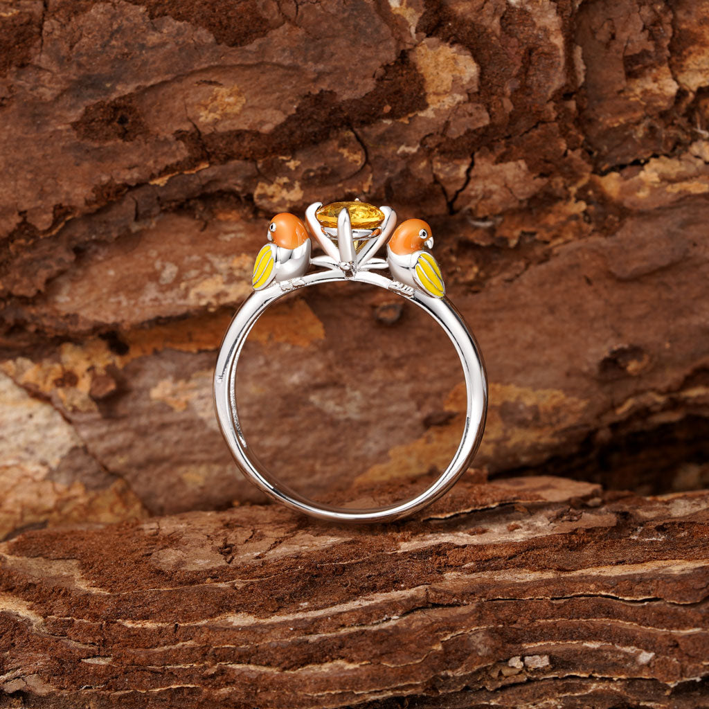 Gnoce Parrot Embrace Yellow Zircon Ring_3