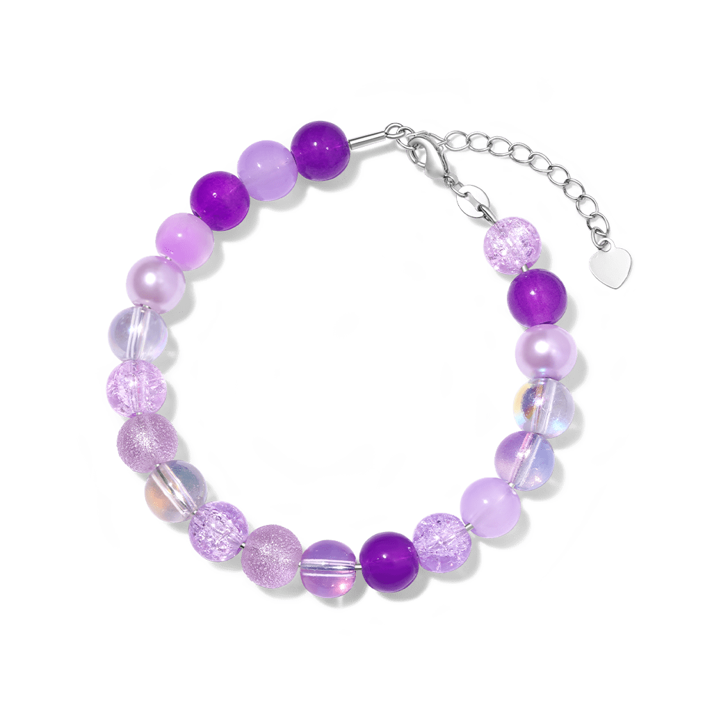 Gnoce Lilac Purple Glass DIY Beaded Bracelet_1