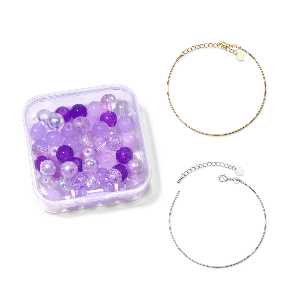 Gnoce Lilac Purple Glass DIY Beaded Bracelet_2