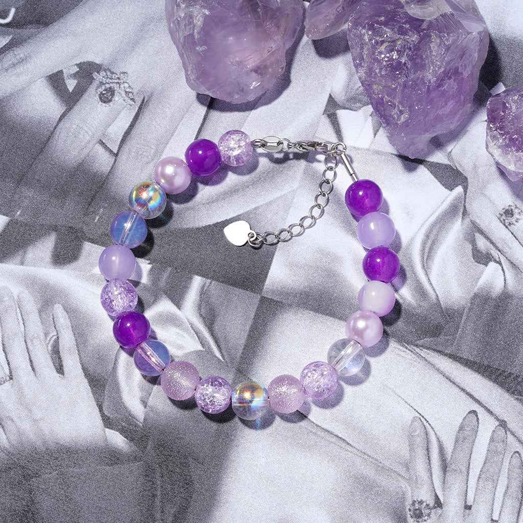 Gnoce Lilac Purple Glass DIY Beaded Bracelet_4