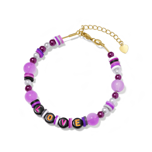 Gnoce Halloween Letter DIY Purple Bead & Box with Two Bracelets_1