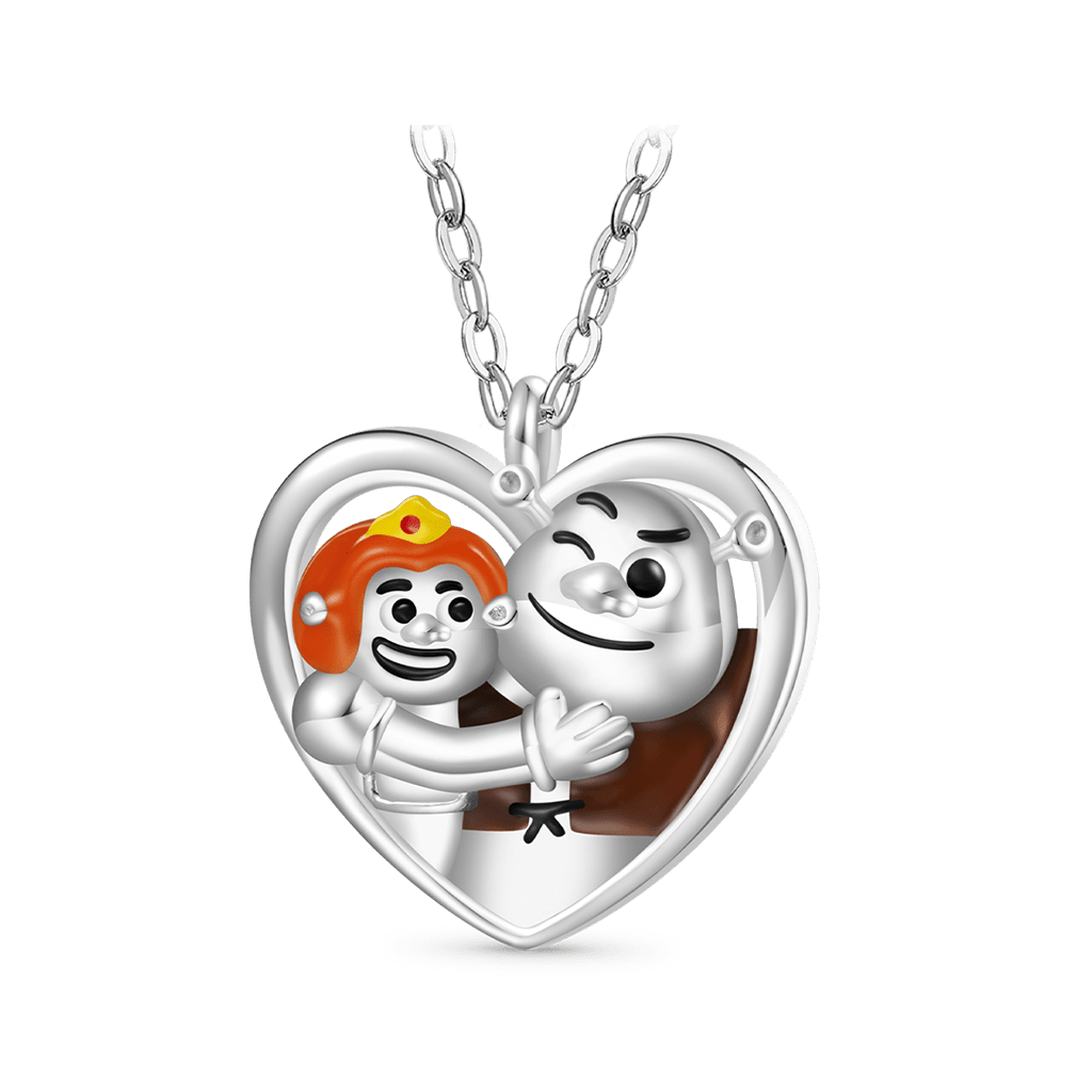 Gnoce Shrek & Fiona Heart Necklace_1