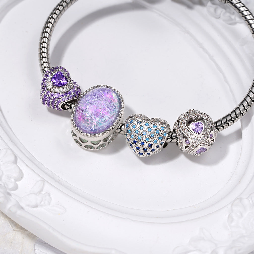 Gnoce Blue Ombre Fish Scale Heart Charm_3