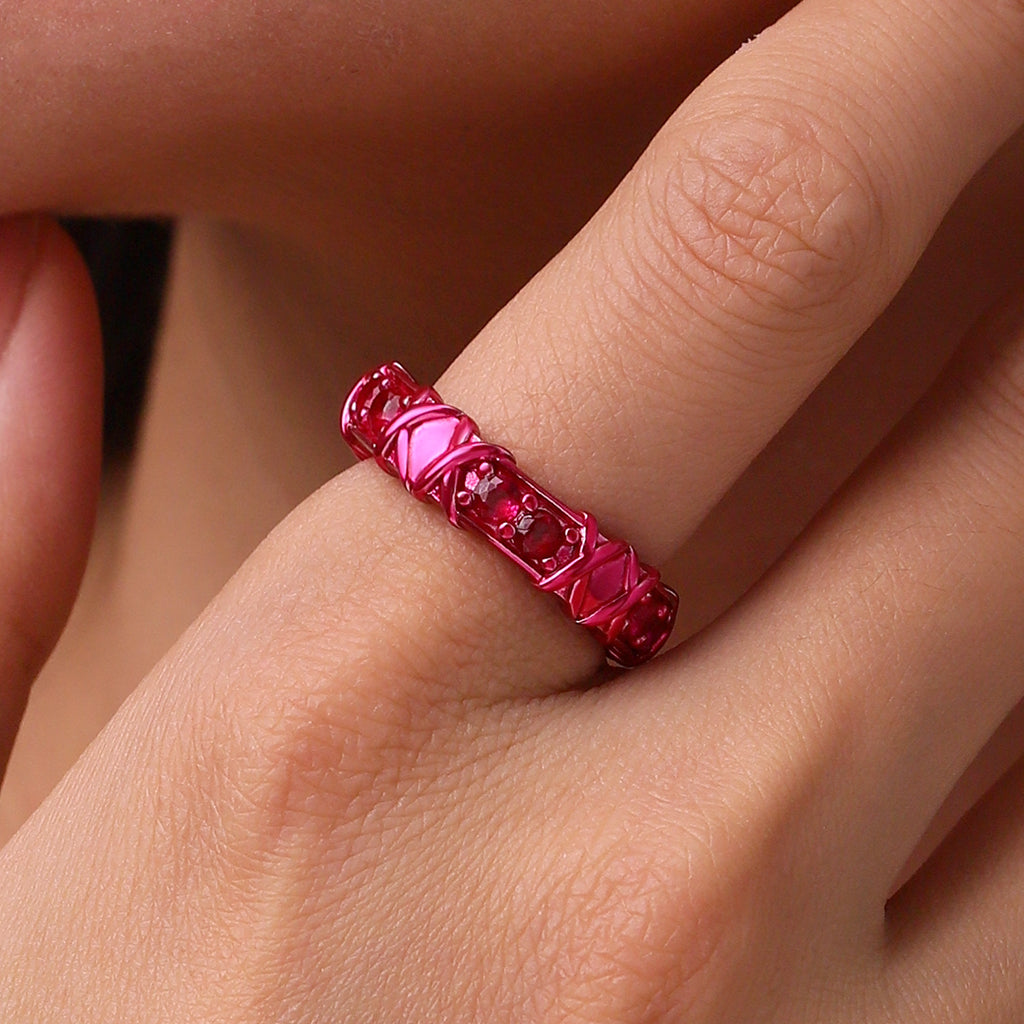 Gnoce Shiny Pink Electroplated Candy Ring_5