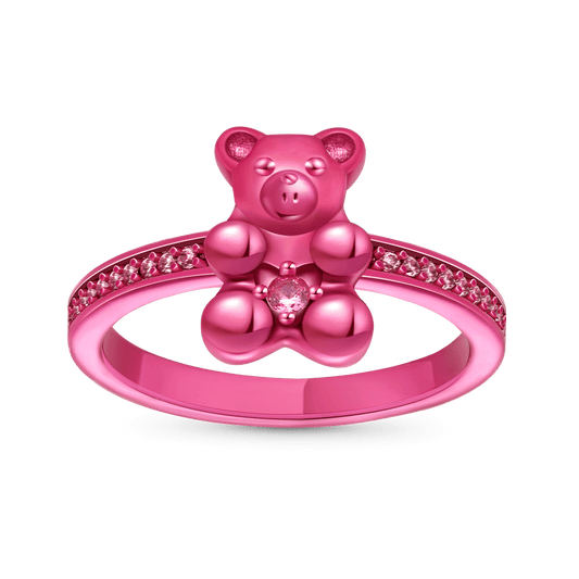 Gnoce Cute Pink Candy Bear Ring_1