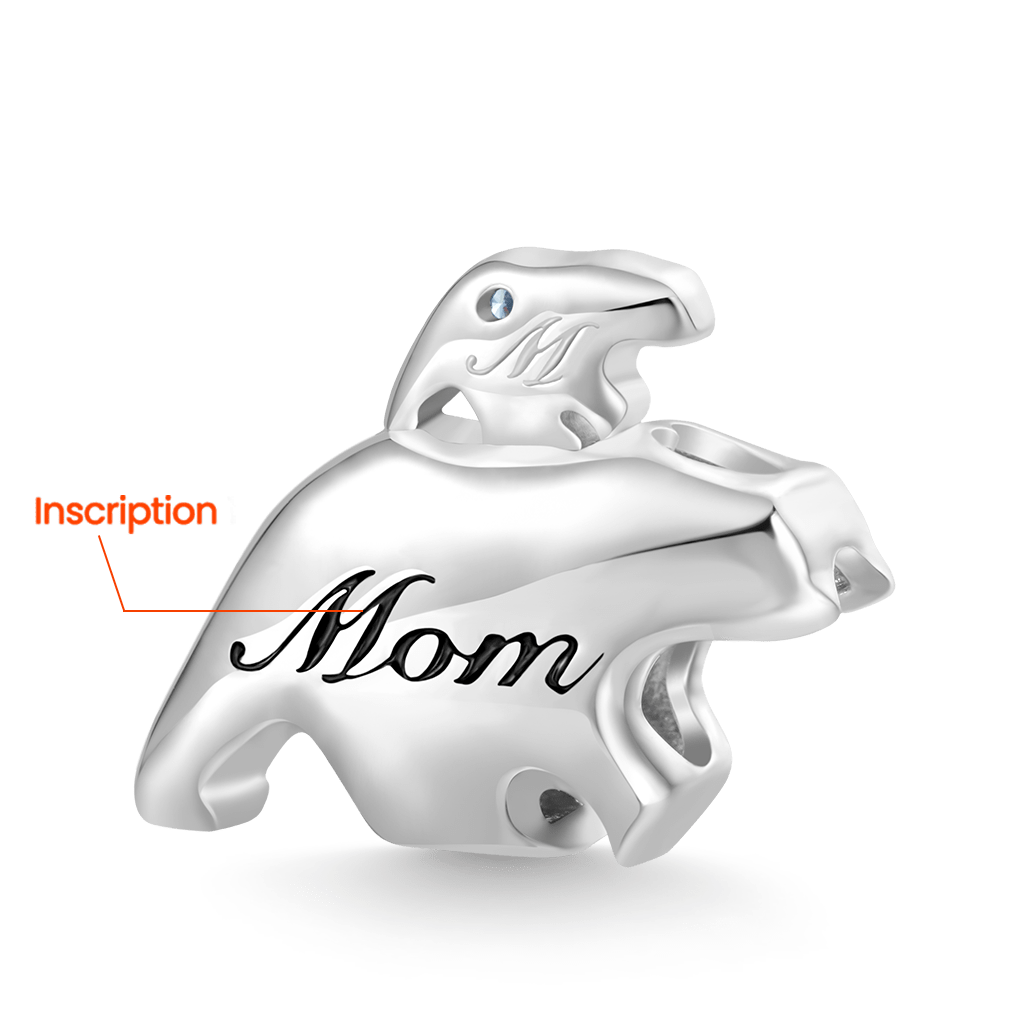 Gnoce Parent-child Polar Bear Engravable Charm_2