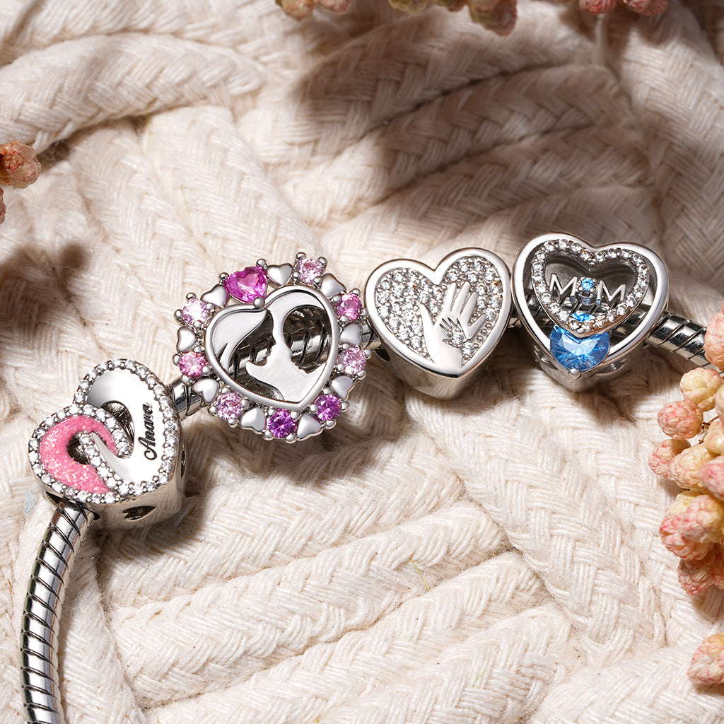 Gnoce Mother's Day Heart Birthstone Personalized Photo Charm_2
