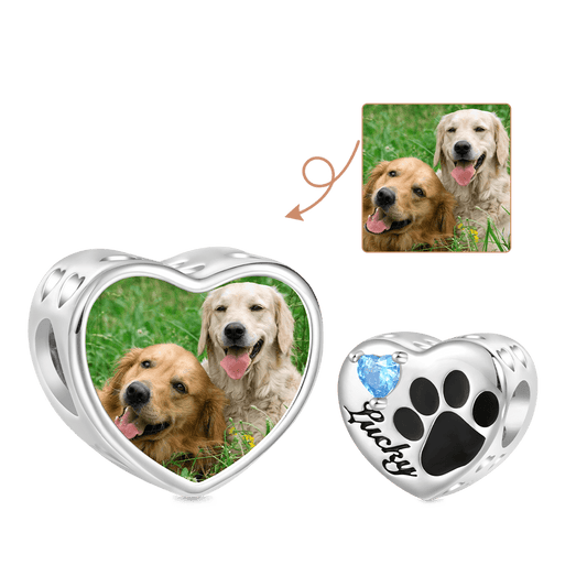 Gnoce Personalized Loving Pet Paw Photo Charm_1